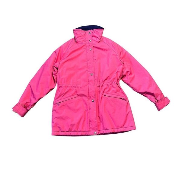 Vintage Woolrich Coat Women's Medium Fleece Lined Pink Detachable Hooded Parka - Picture 8 of 8